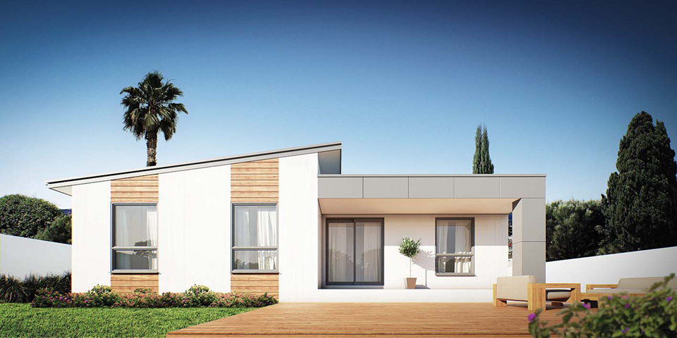 retreat modular home design render